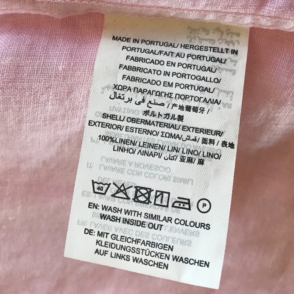 RESORTWEAR🔥 GANT PINK 100% LINEN BUTTON DOWN - Picture 16 of 16